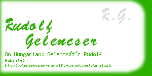 rudolf gelencser business card